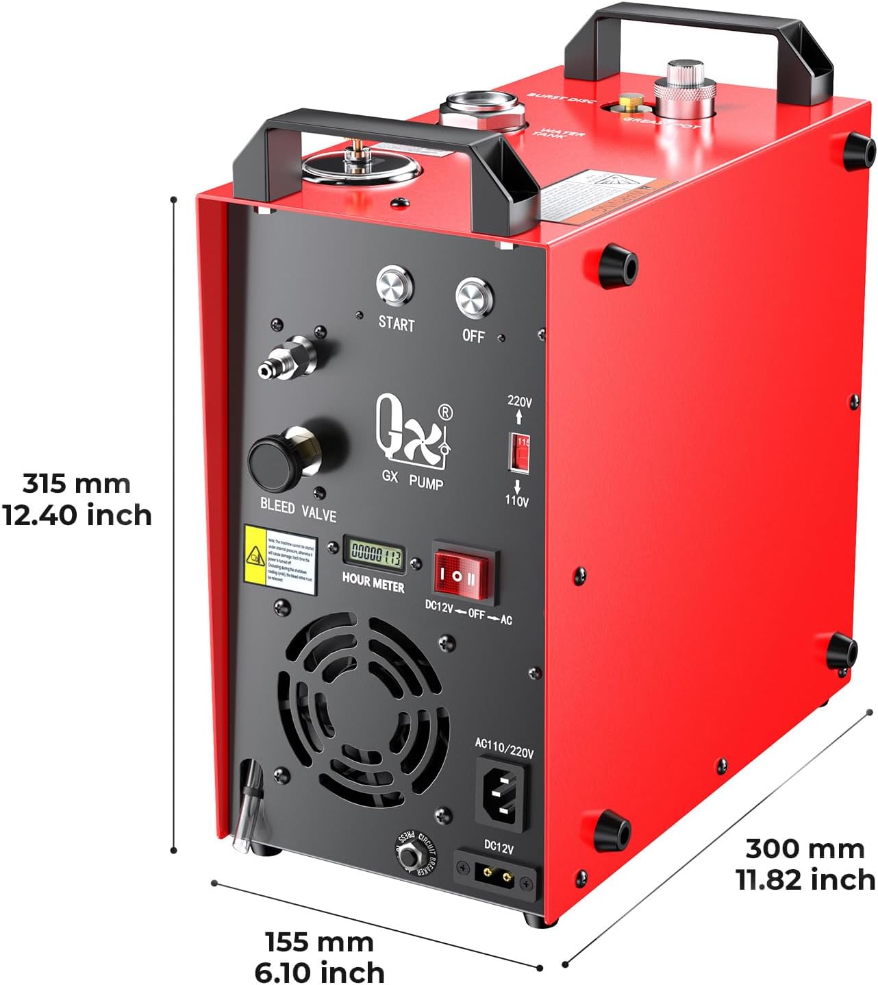 GX Pump GX-E-CS4-I portable PCP air compressor — front view